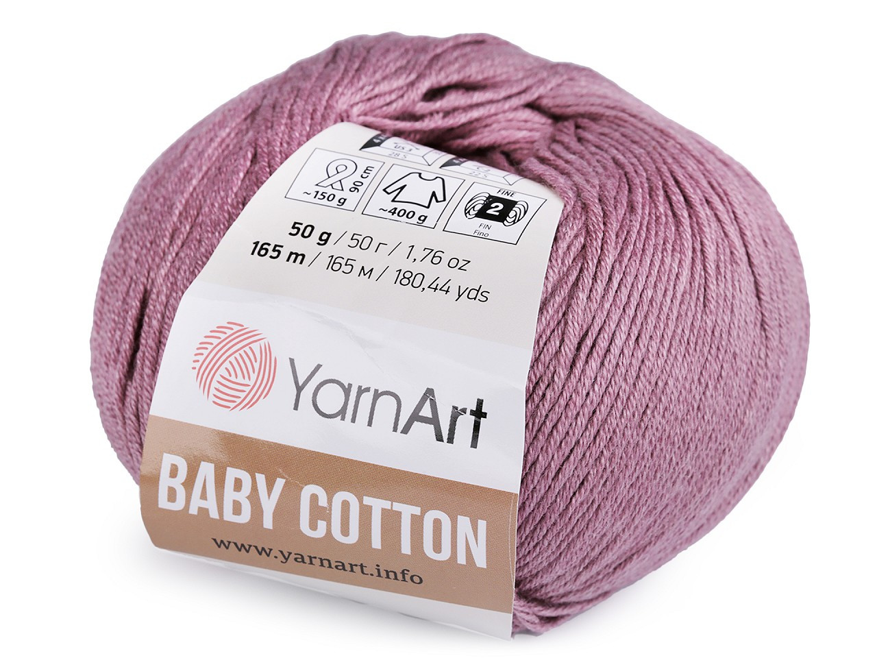 Pletací příze Baby Cotton 50 g, barva 5 (419) starofialová