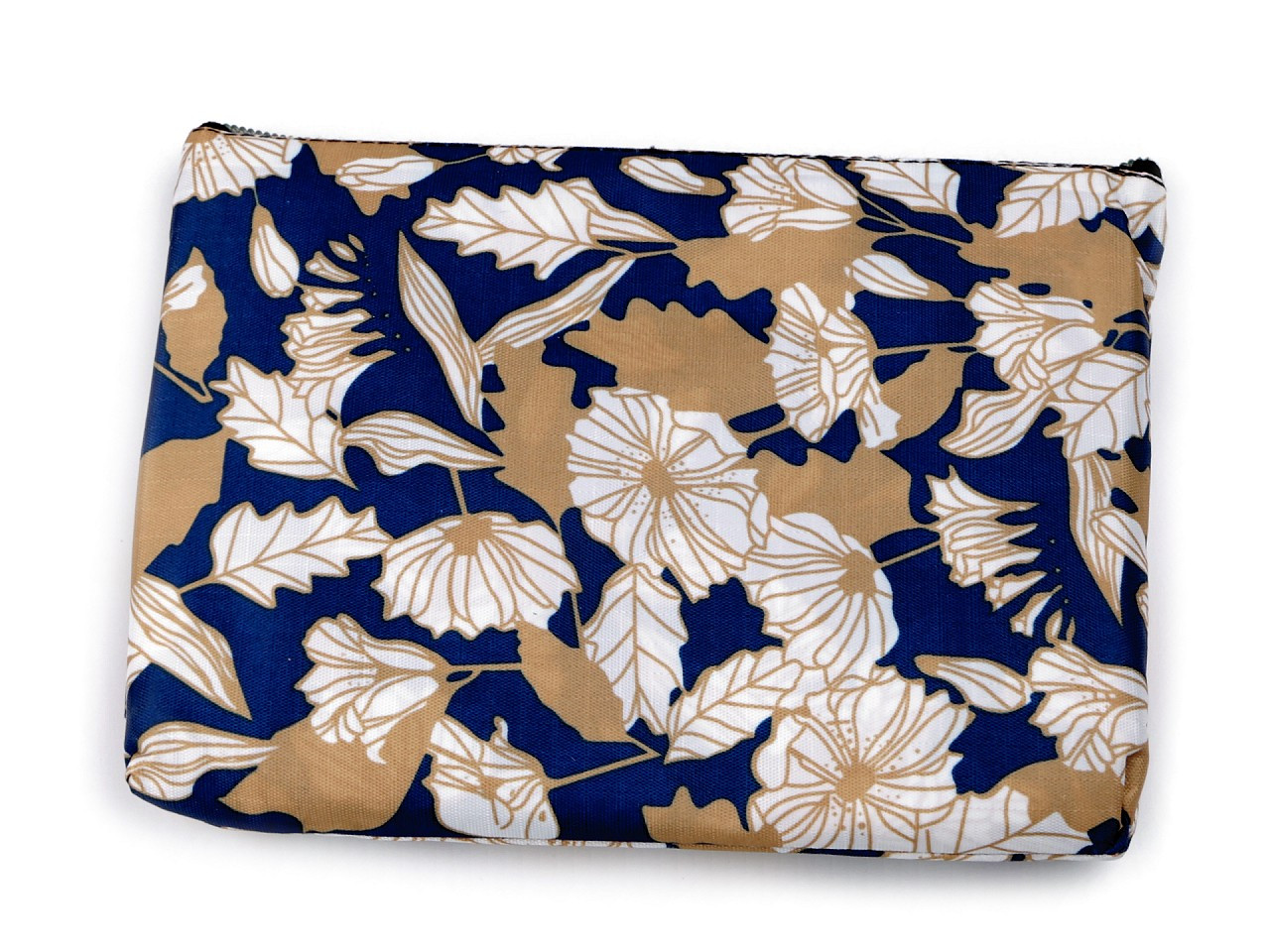 Skládací nákupní taška se zipem 39x40 cm, barva 15 modrá delta květy