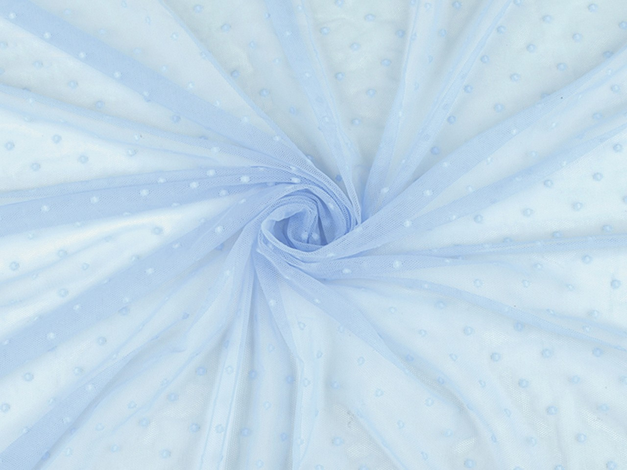 Tyl elastický PAD s puntíky, barva 6 (104) modrá světlá