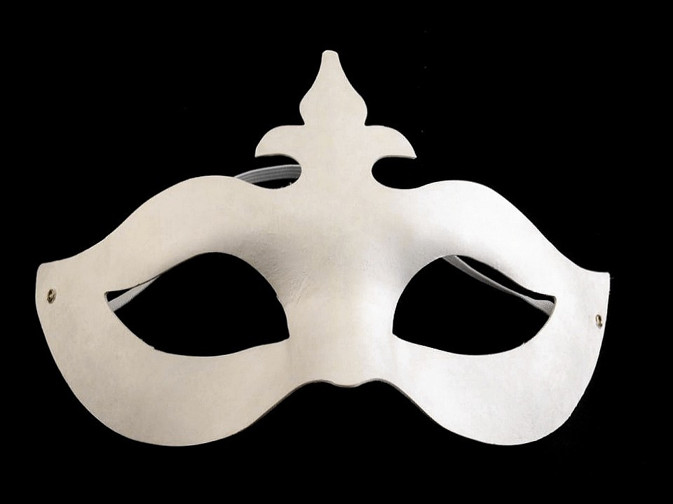 Karnevalová maska - škraboška k domalování, barva 2 bílá