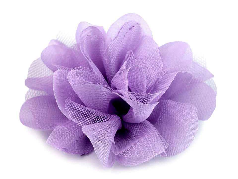 Šifónový květ Ø8 a 9 cm, barva 13 (8 cm) fialová lila