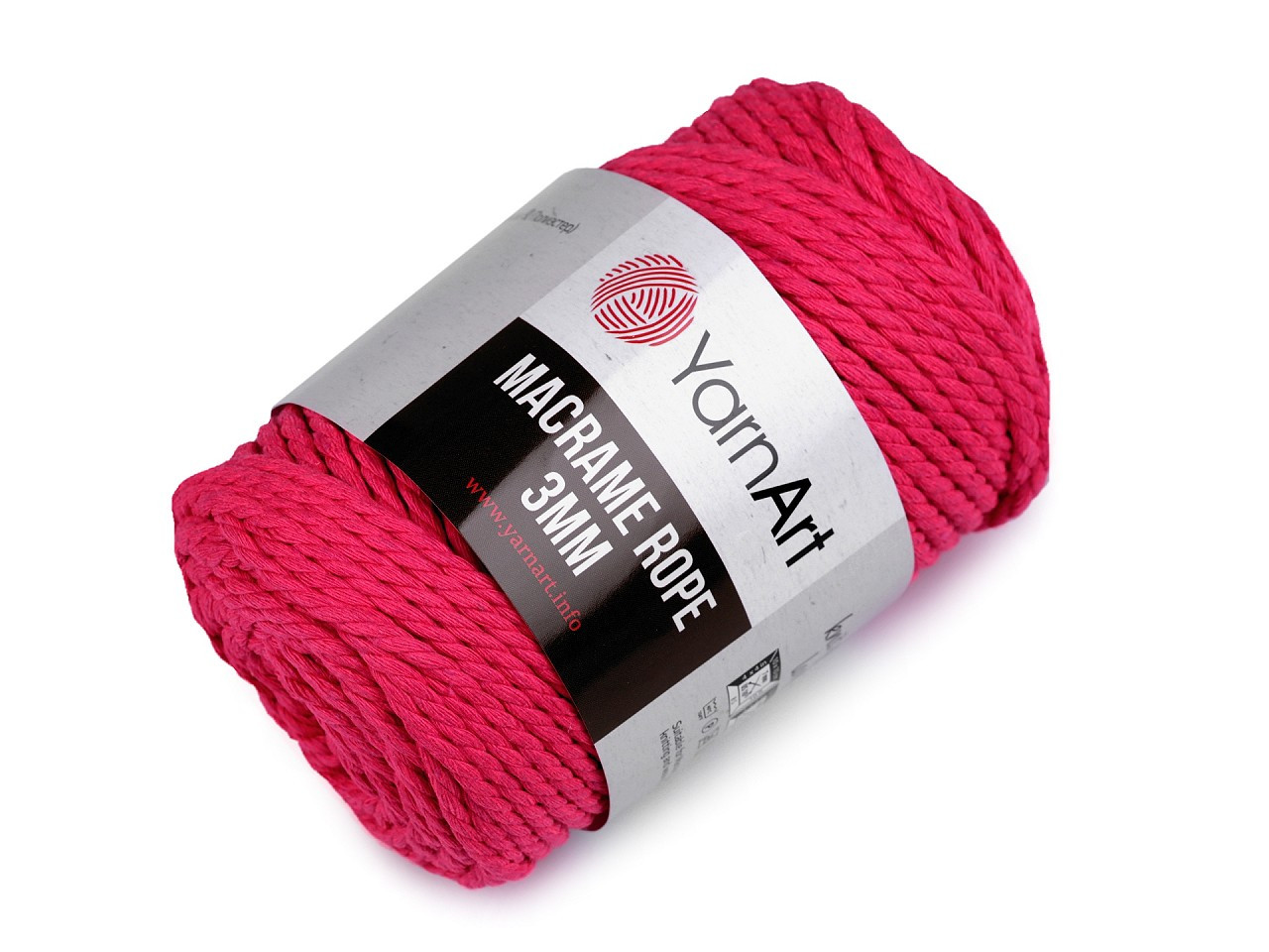 Pletací příze Macrame Rope 3 mm 250 g, barva 8 (803) pink