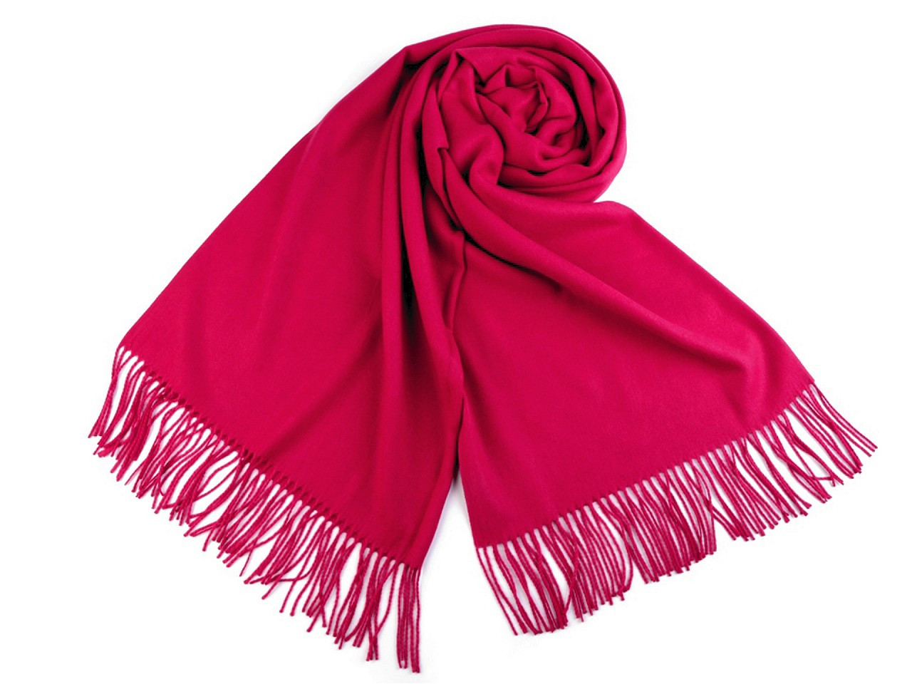 Šátek / šála typu pashmina s třásněmi 65x180 cm, barva 27 (19) pink