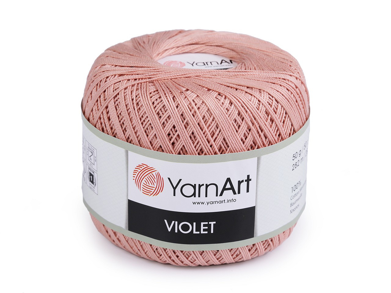 Bavlněná příze háčkovací Violet 50 g, barva 4 (4105) pudrová