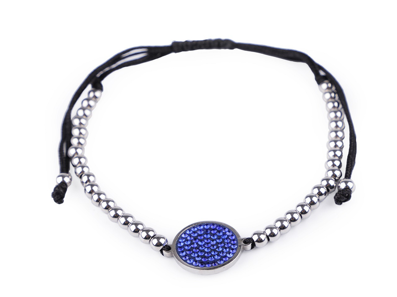 Náramek shamballa z nerezové oceli, barva 4 modrá královská