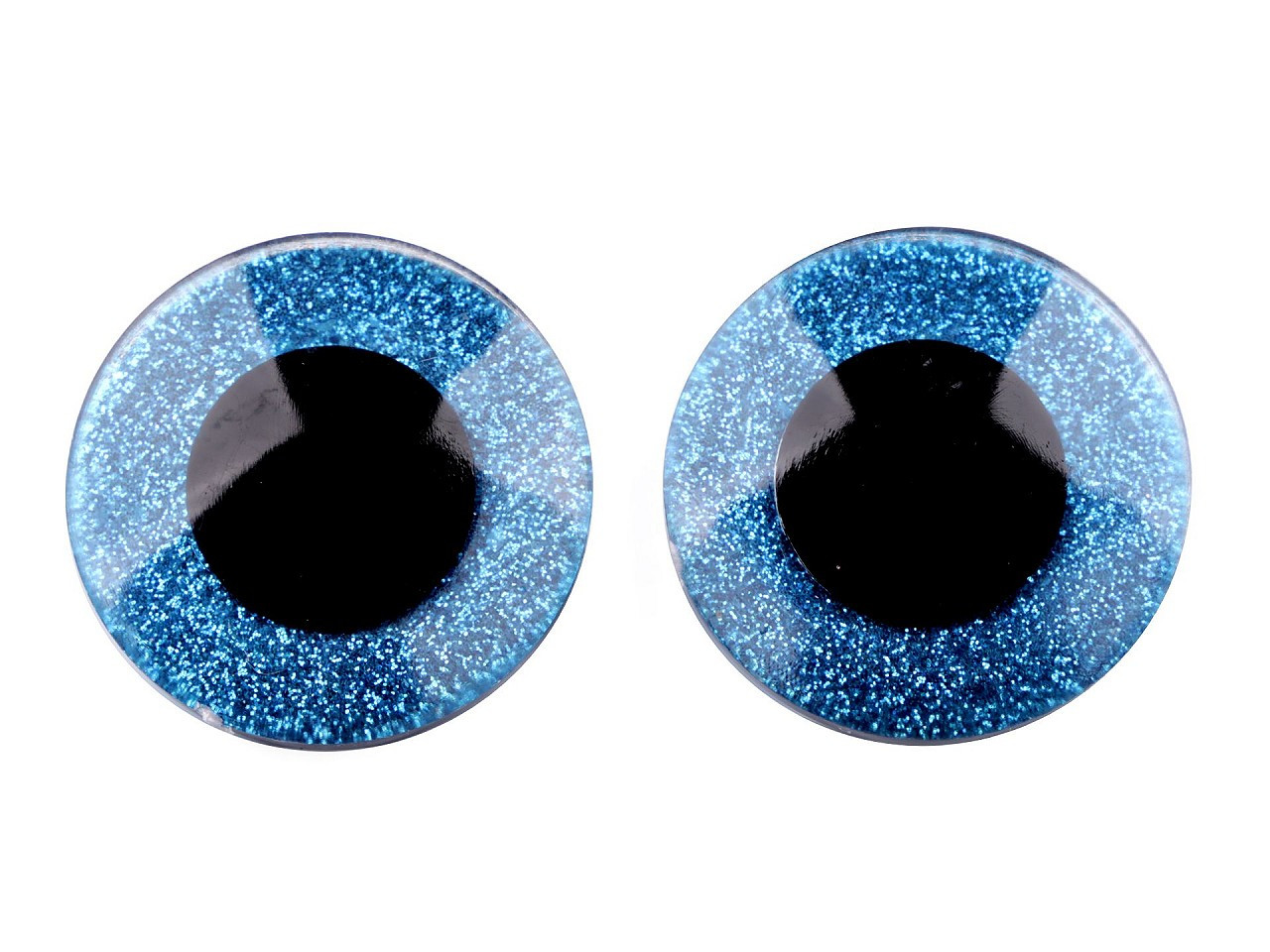 Oči velké s glitry s pojistkou Ø40 mm, barva 3 modrá