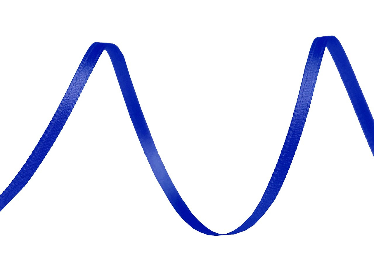 Atlasová stuha oboulící šíře 3 mm, barva 411 modrá safírová