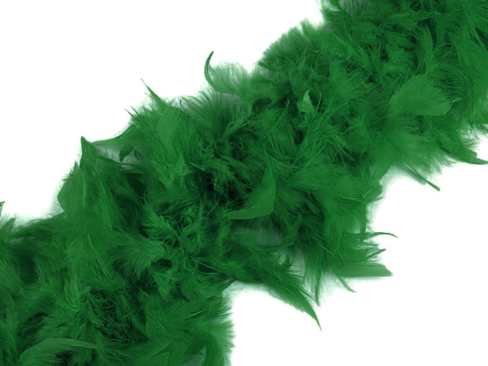 Boa - krůtí peří 90 g délka 1,8 m, barva 10 zelená tmavá