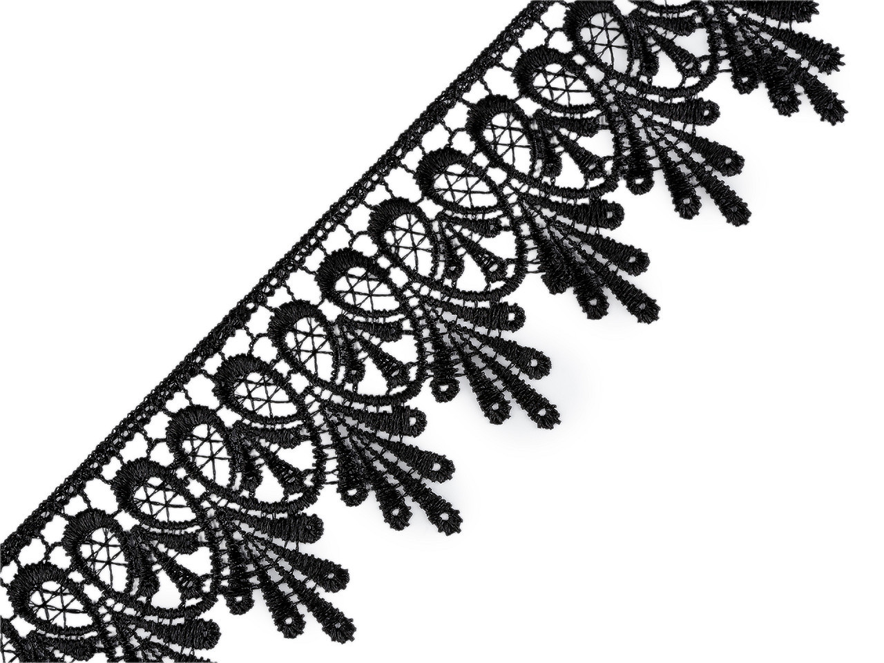 Fotografie Vzdušná krajka šíře 55 mm, barva 3 černá