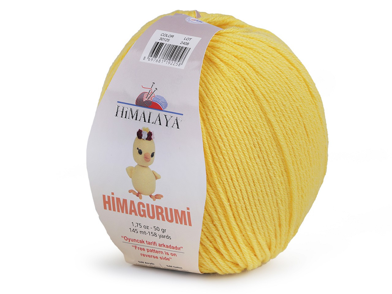 Pletací příze Himagurumi 50 g, barva 3 (30125) žlutá