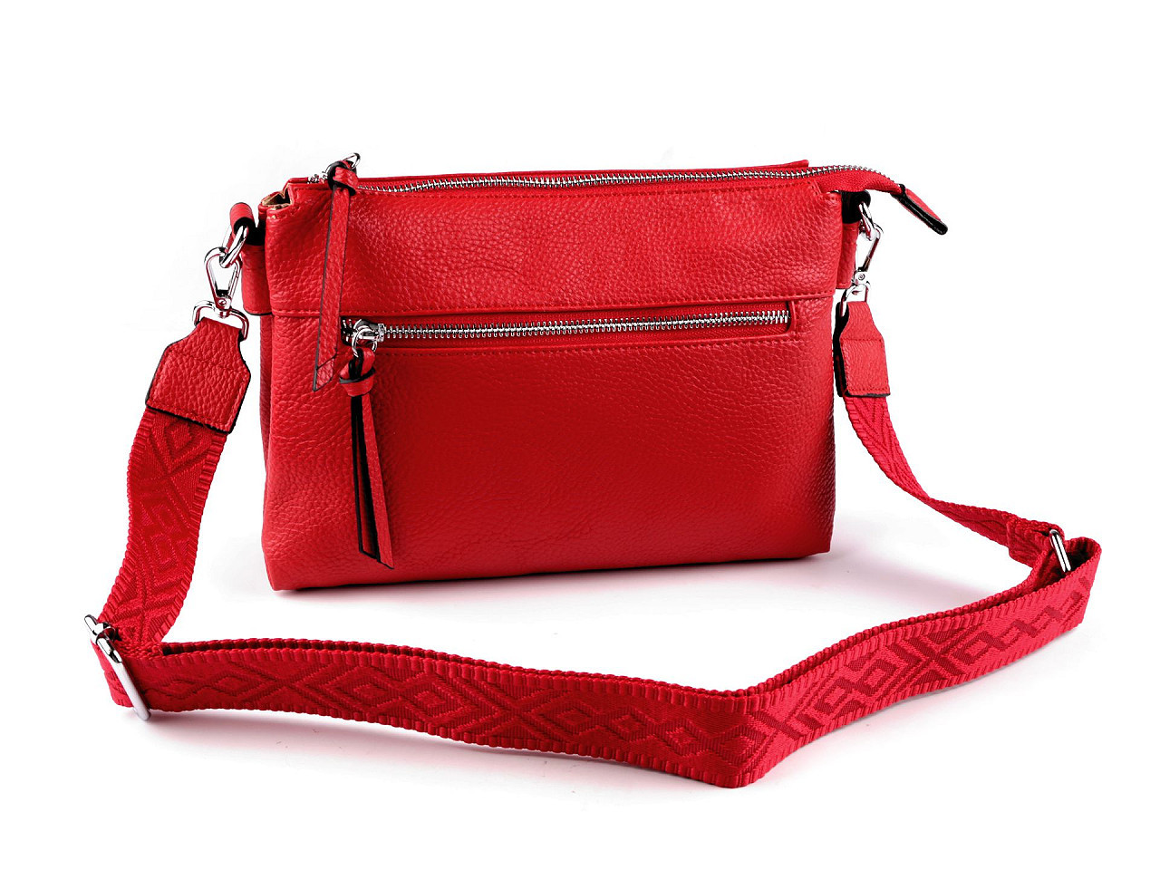 Dámská / dívčí kabelka crossbody s popruhem 28x20 cm, barva 21 červená