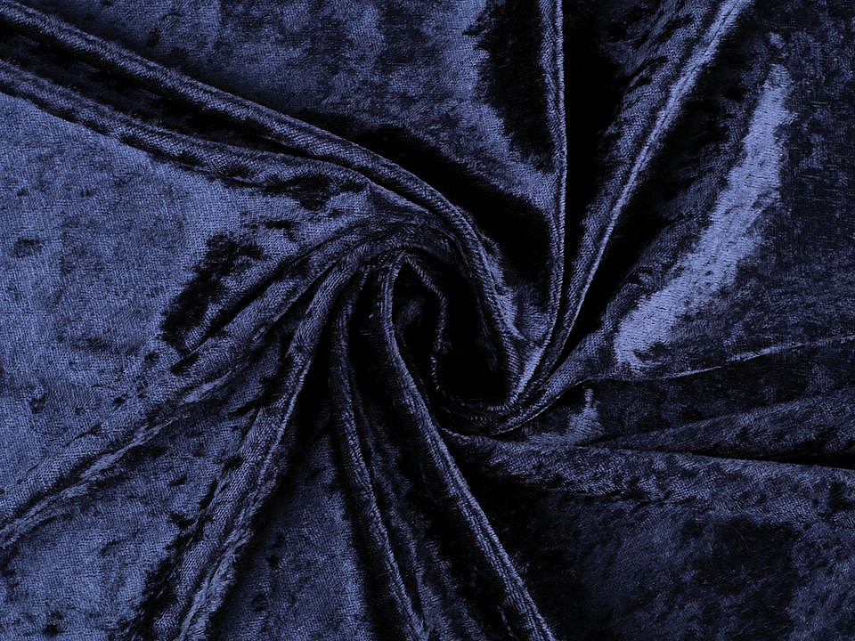 Elastický samet Panné lesklý, barva 9 (18) modrá tmavá