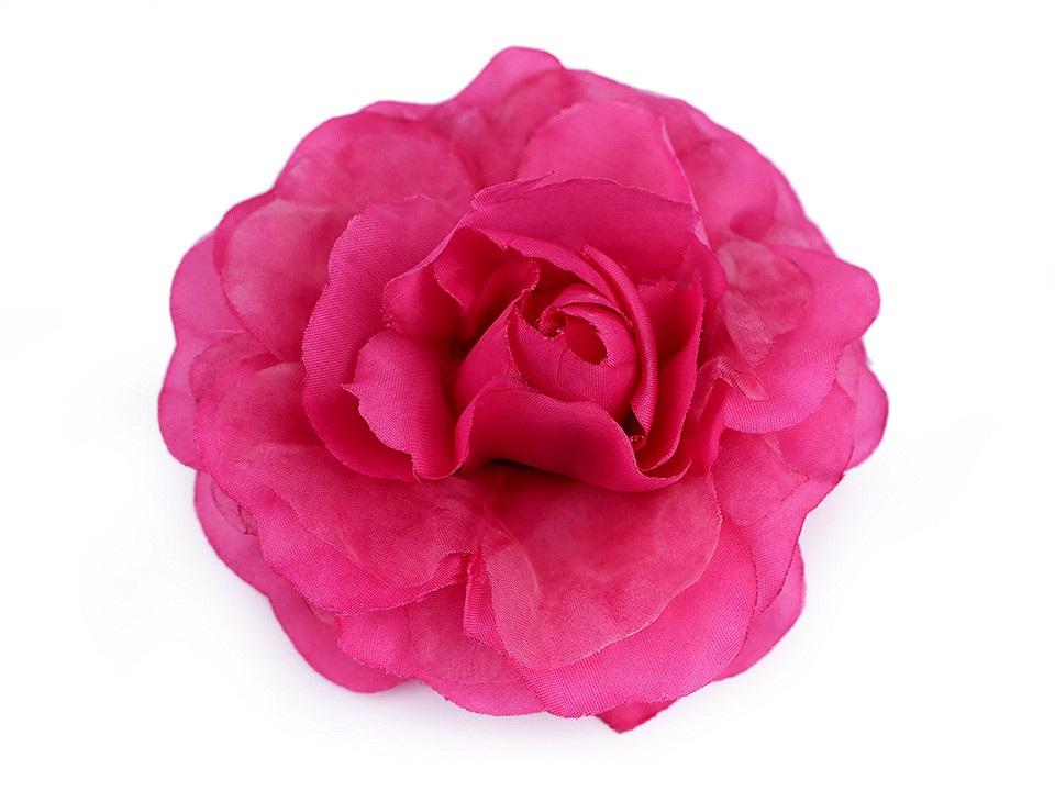 Brož / ozdoba růže Ø10 cm, barva 3 pink