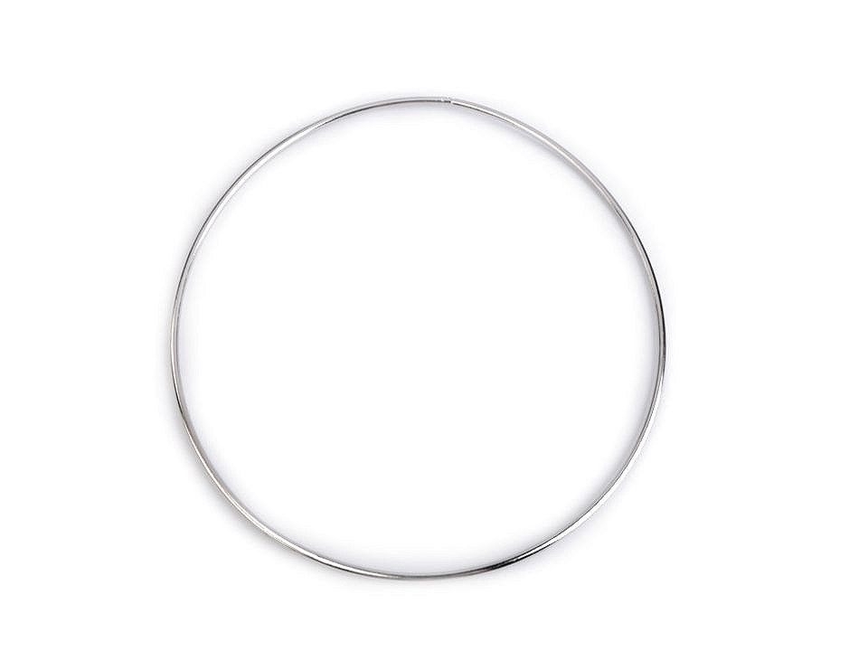 Fotografie Kovový kruh na lapač snů / k dekorování Ø18 cm, barva nikl
