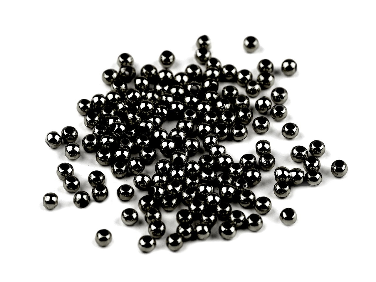 Plastové voskové korálky / perly Glance Ø3 mm, barva 02 černá