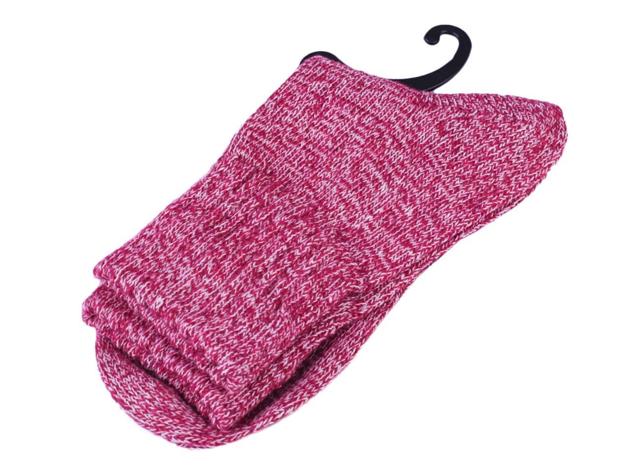 Ponožky teplé žíhané unisex, barva 11 růžová malinová