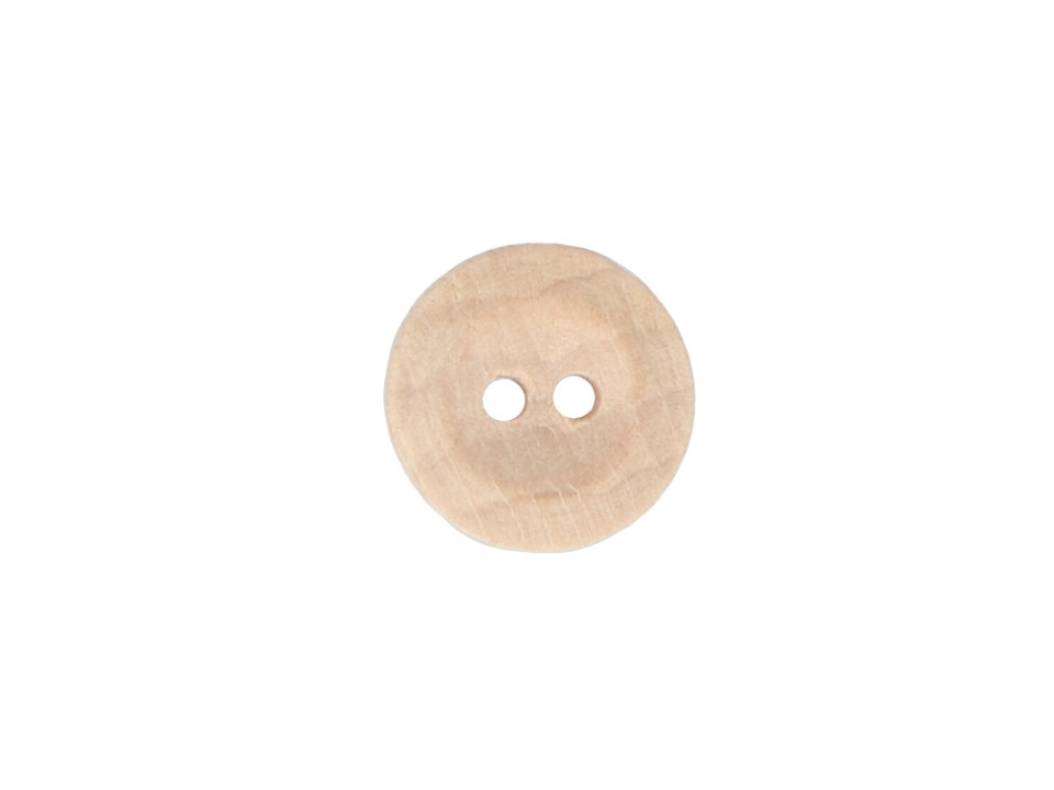 Knoflík dřevěný vel. 24 - průměr 15,2 mm KOL, barva Přírodní
