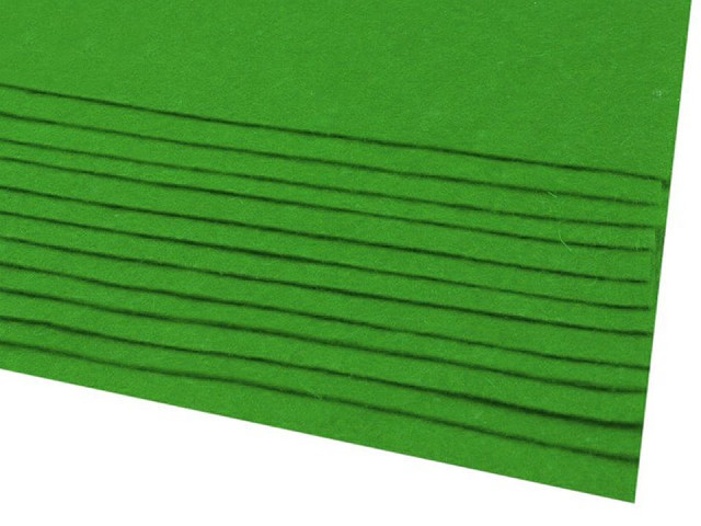 Látková dekorativní plsť / filc 20x30 cm, barva 37 (F27) zelená irská