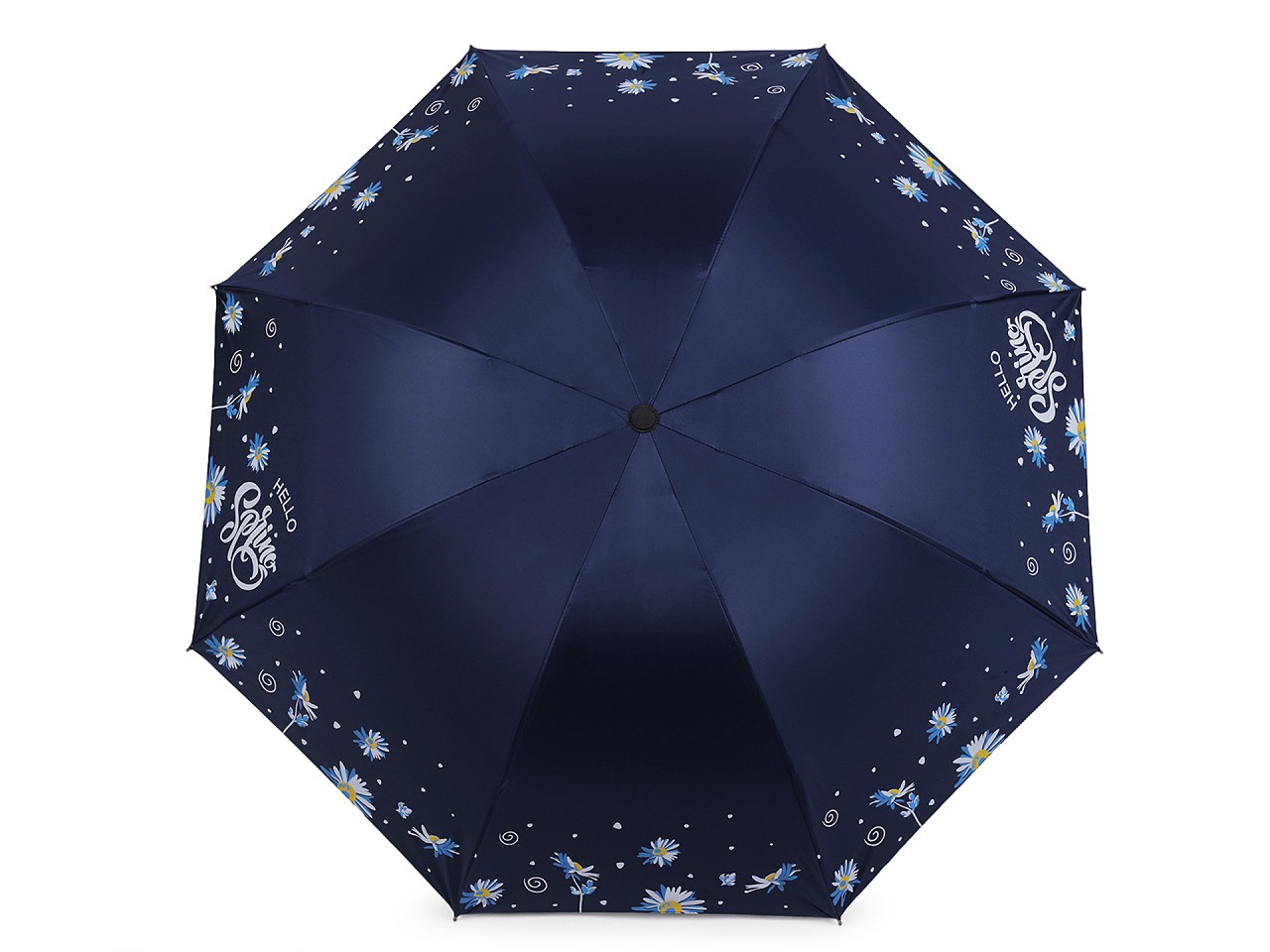 Dámský skládací deštník květy, barva 9 modrá tmavá