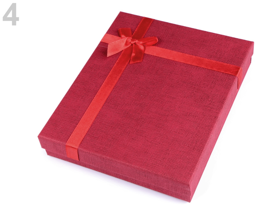 Krabička na šperky 16x19 cm, barva 4 červená