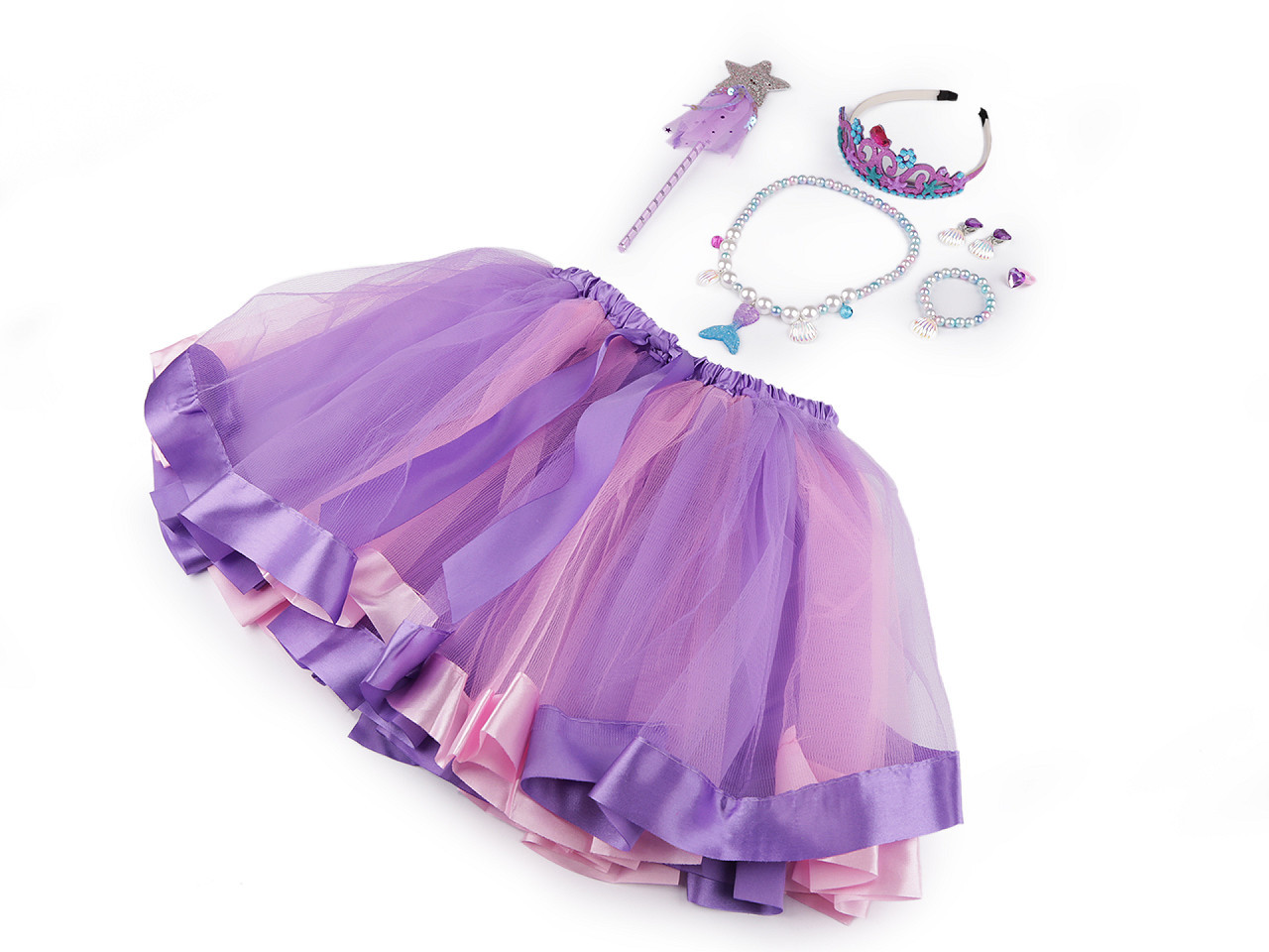 Karnevalový kostým - mořská panna, barva fialová růžová