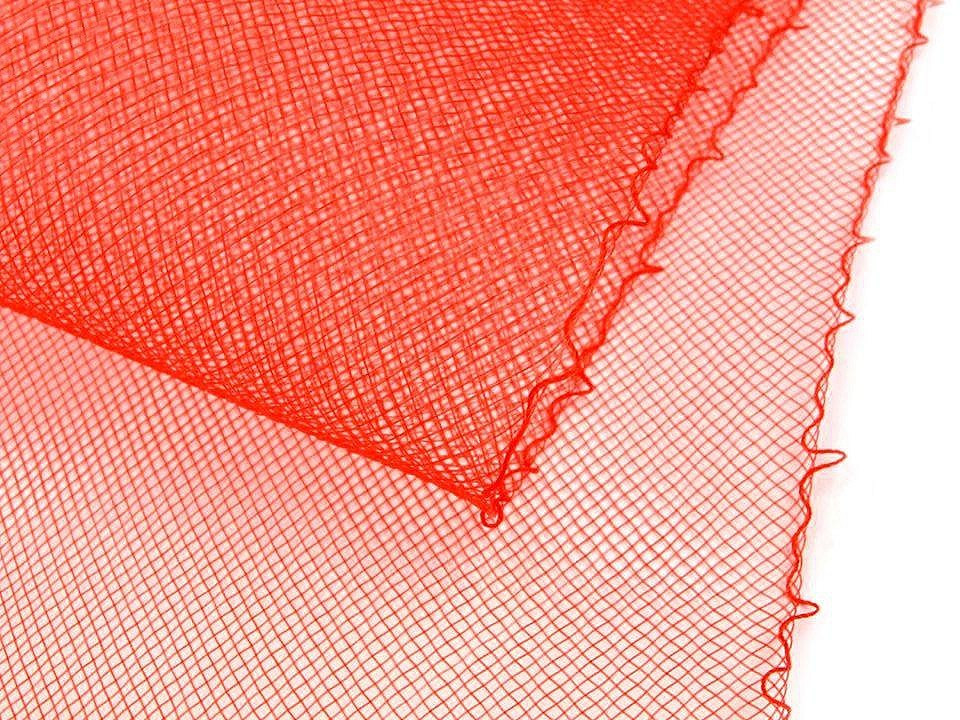 Modistická krinolína na vyztužení šatů a výrobu fascinátorů šíře 16 cm, barva 3 (CC07) červená