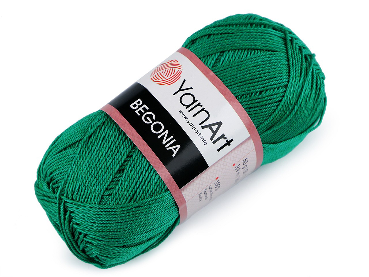 Bavlněná pletací příze Begonia 50 g, barva 18 (6334) zelená pastelová tmavá