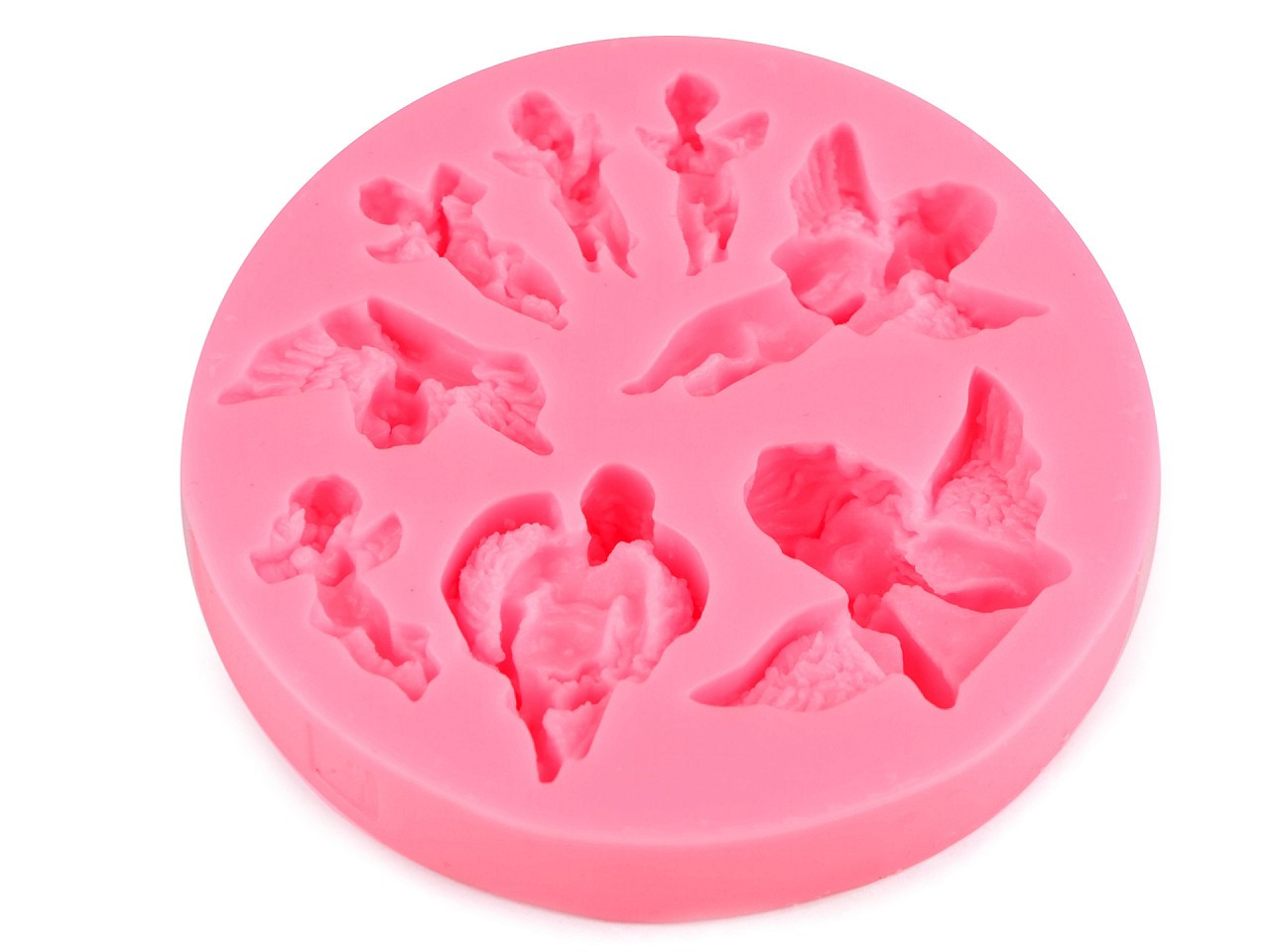 Silikonová forma anděl Ø9,5 cm, barva (12) růžová