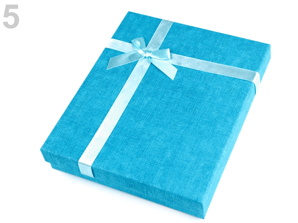 Krabička na šperky 16x19 cm, barva 5 modrá azurová