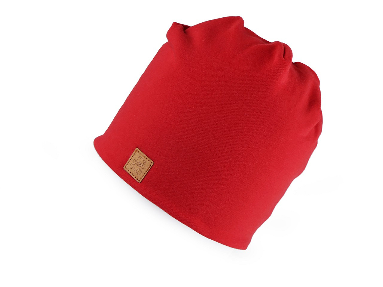 Dětská bavlněná čepice zateplená polar fleecem, barva 5 červená