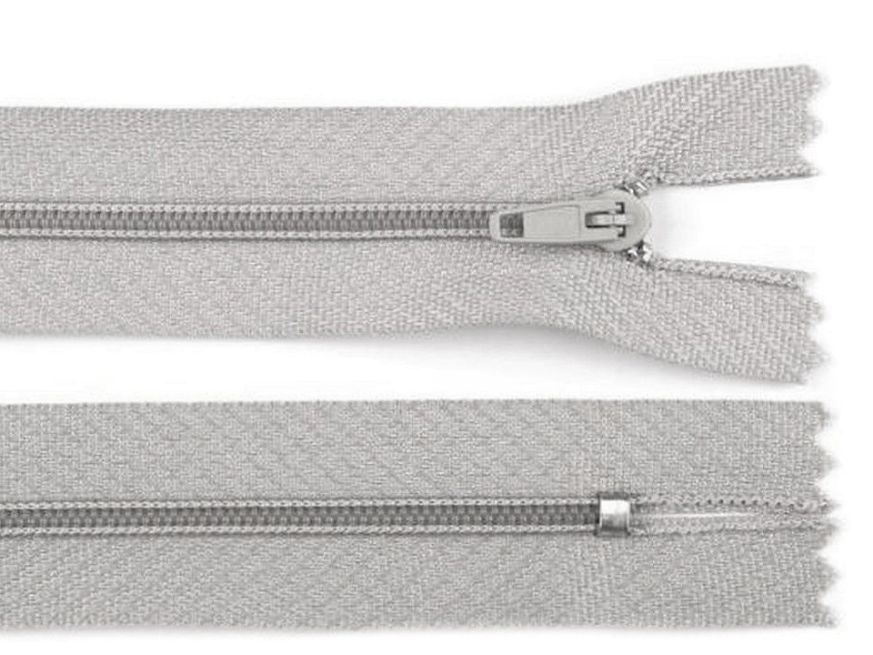 Spirálový zip šíře 3 mm délka 40 cm pinlock, barva 314 modrošedá sv.