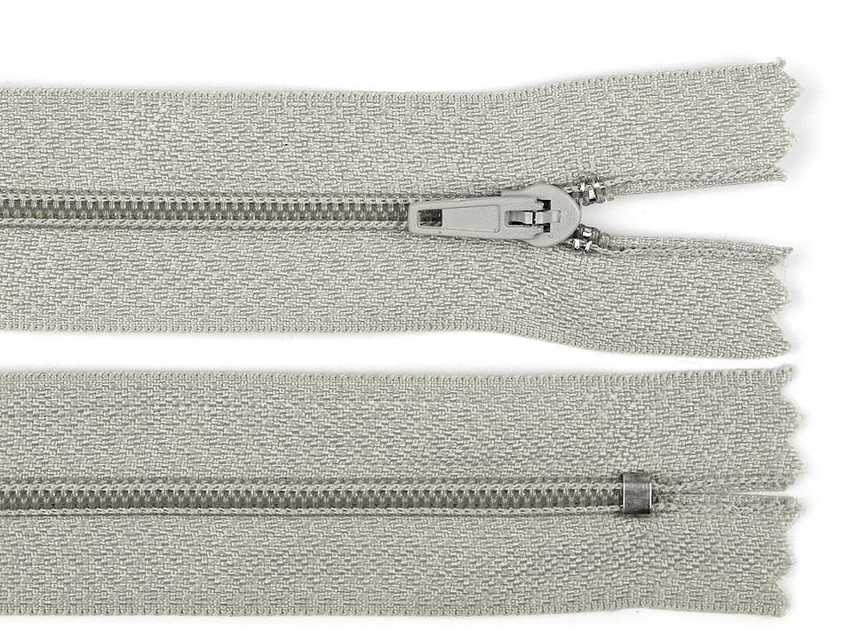 Spirálový zip šíře 3 mm délka 20 cm pinlock, barva 310 šedobéžová