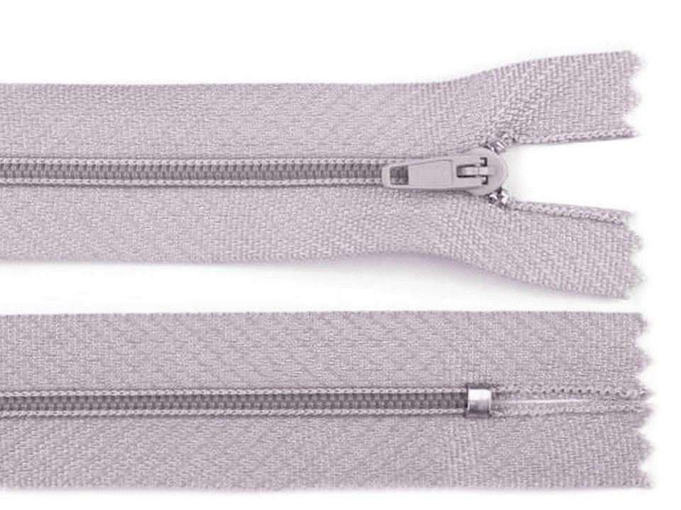 Spirálový zip šíře 3 mm délka 35 cm pinlock, barva 780 šedá nejsvětlější