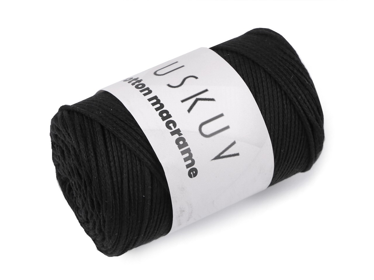 Bavlněná pletací příze Cotton Macrame 250 g, barva 13 (16) černá