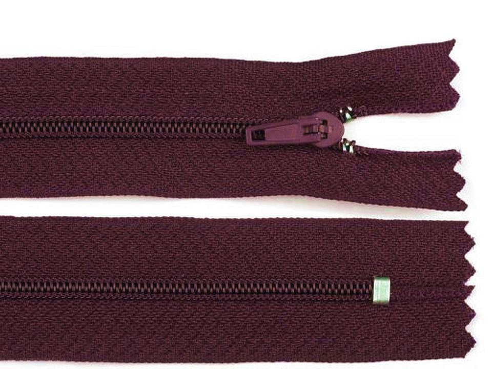 Spirálový zip šíře 3 mm délka 20 cm pinlock, barva 181 švestková tm.