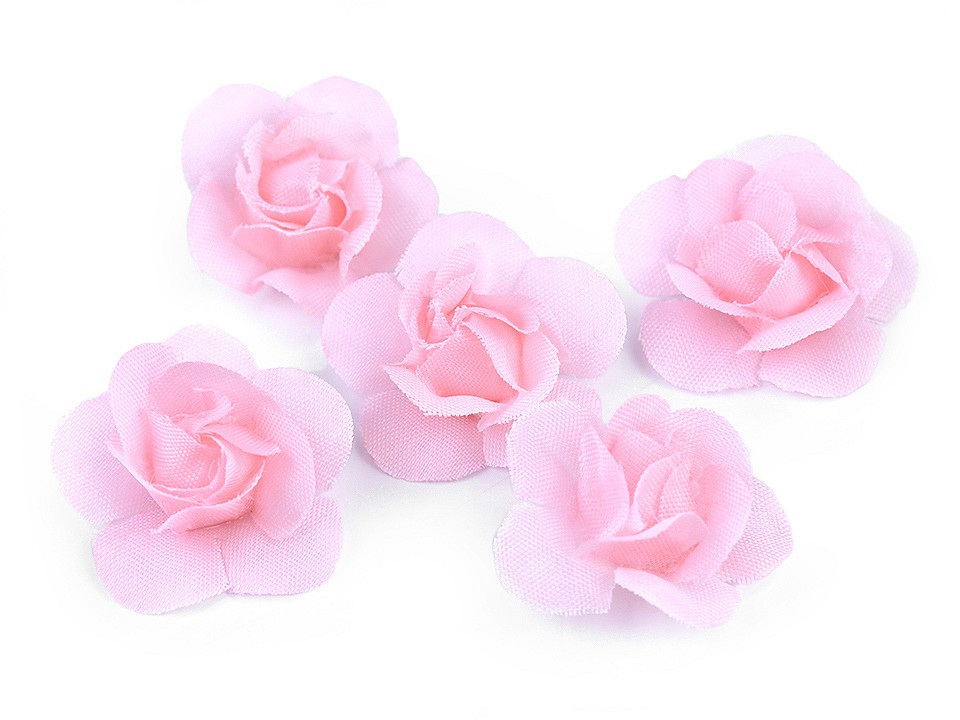 Umělý květ růže Ø2,8 cm, barva 3 růžová sv.