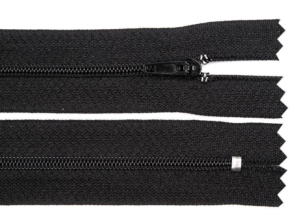 Spirálový zip šíře 3 mm délka 20 cm pinlock, barva 332 černá