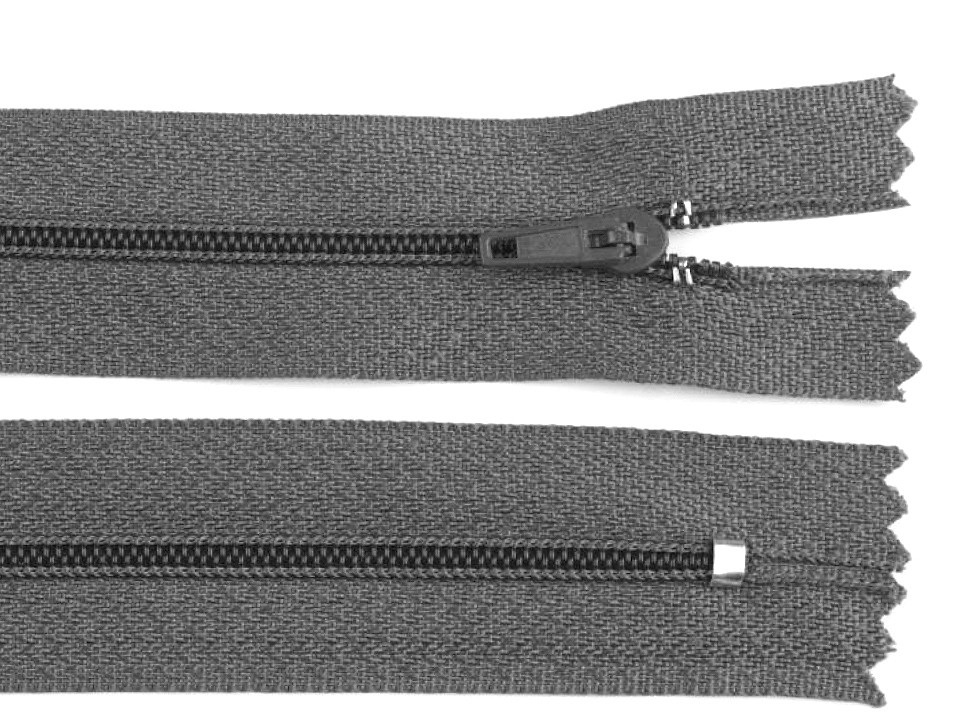Spirálový zip šíře 3 mm délka 40 cm pinlock, barva 312 šedá tmavá