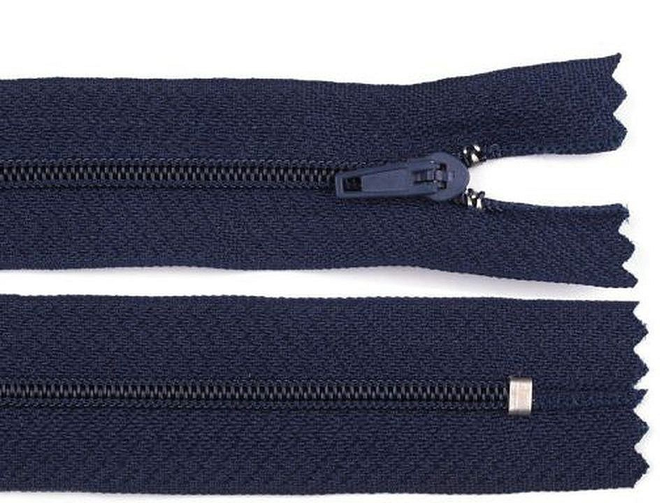 Spirálový zip šíře 3 mm délka 45 cm pinlock, barva 330 modrá tmavá