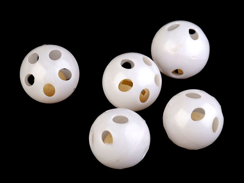 Chrastítko kulička Ø2,8 cm, barva bílá