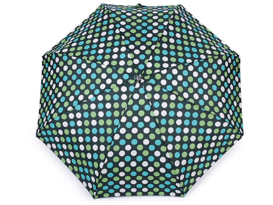 Dámský mini skládací deštník puntík, barva 2 olivová zeleň