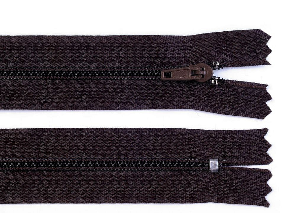 Spirálový zip šíře 3 mm délka 45 cm pinlock, barva 304 hnědá čokoládová