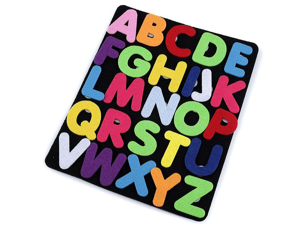 Filcová tabulka s číslicemi a abecedou, barva 2 multikolor písmena