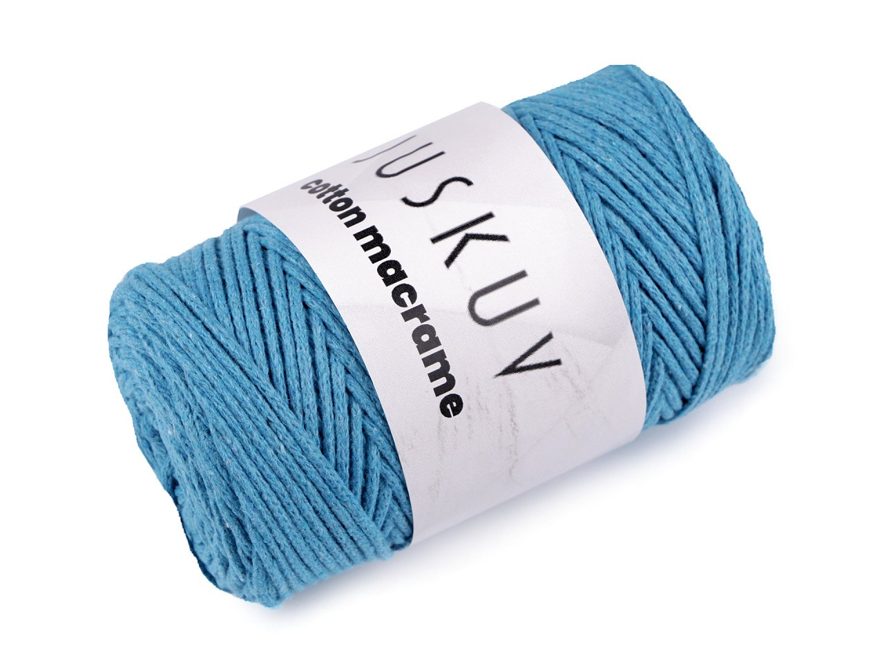 Bavlněná pletací příze Cotton Macrame 250 g, barva 15 (19) modrá azuro