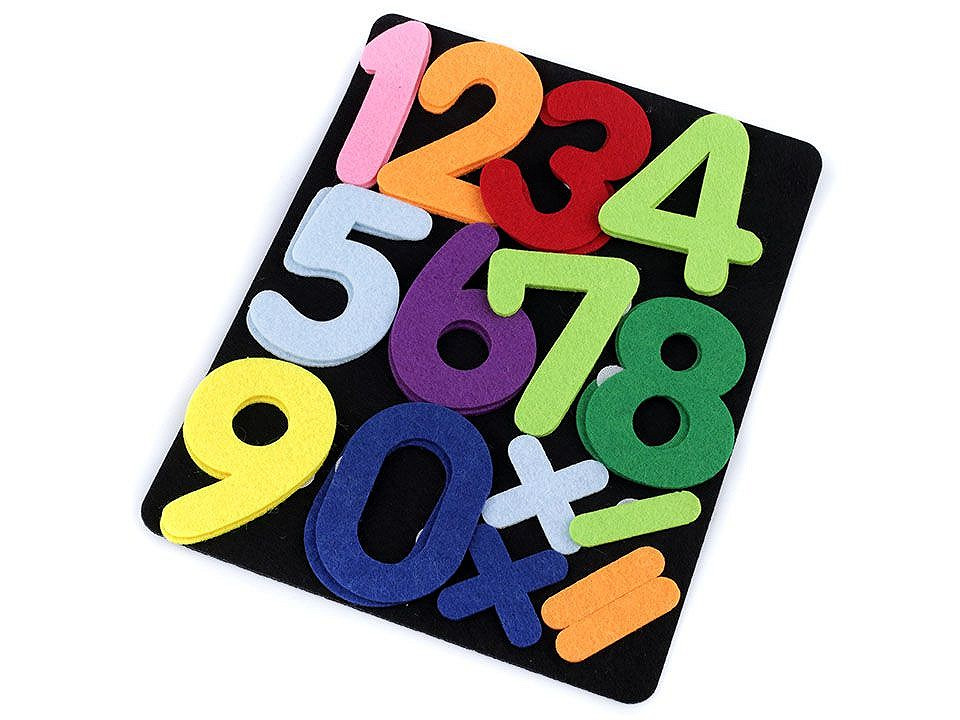 Fotografie Filcová tabulka s číslicemi a abecedou, barva 1 multikolor čísla