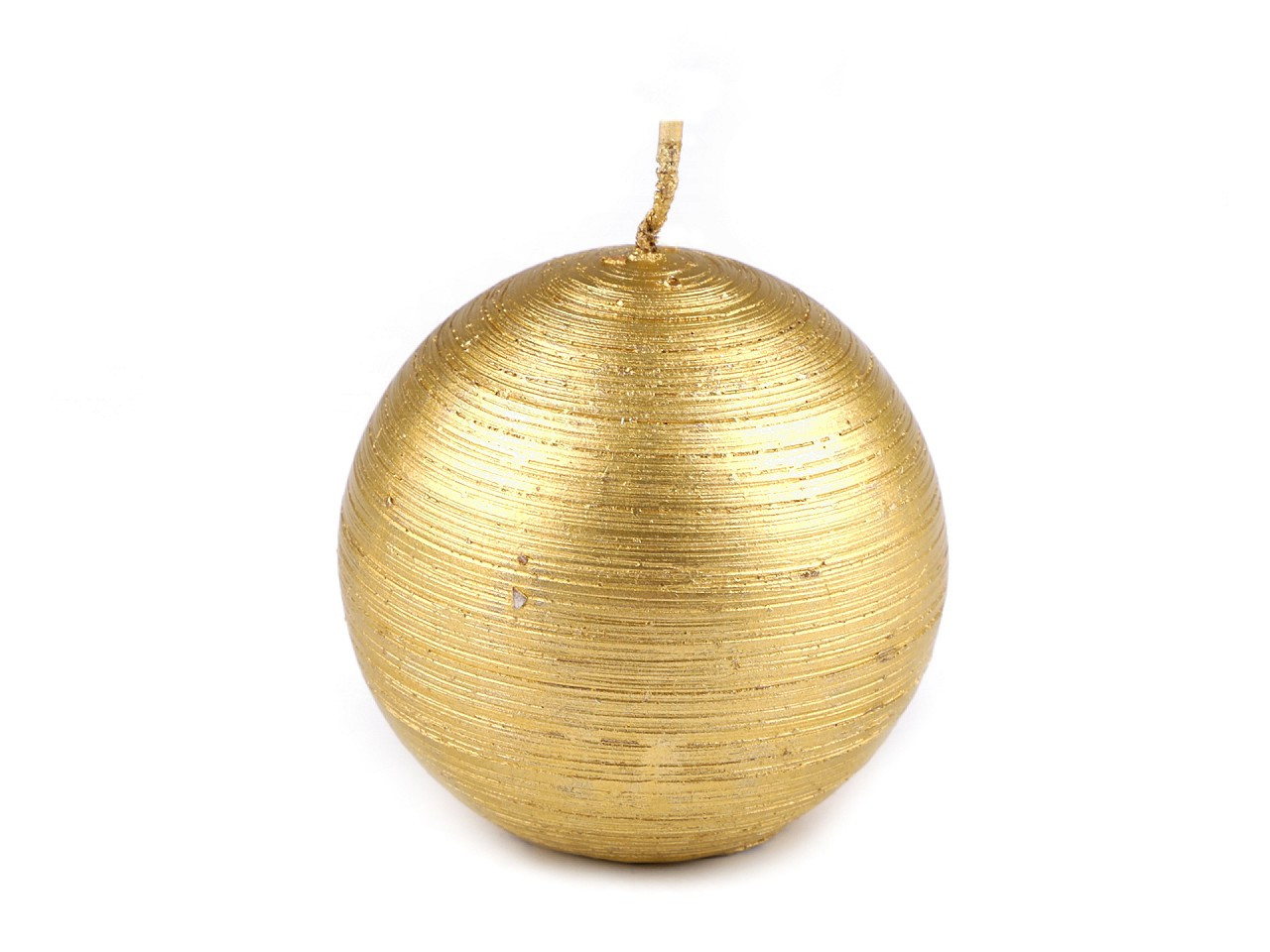Adventní / vánoční svíčka koule metalický lesk Ø8 cm, barva 4 zlatá