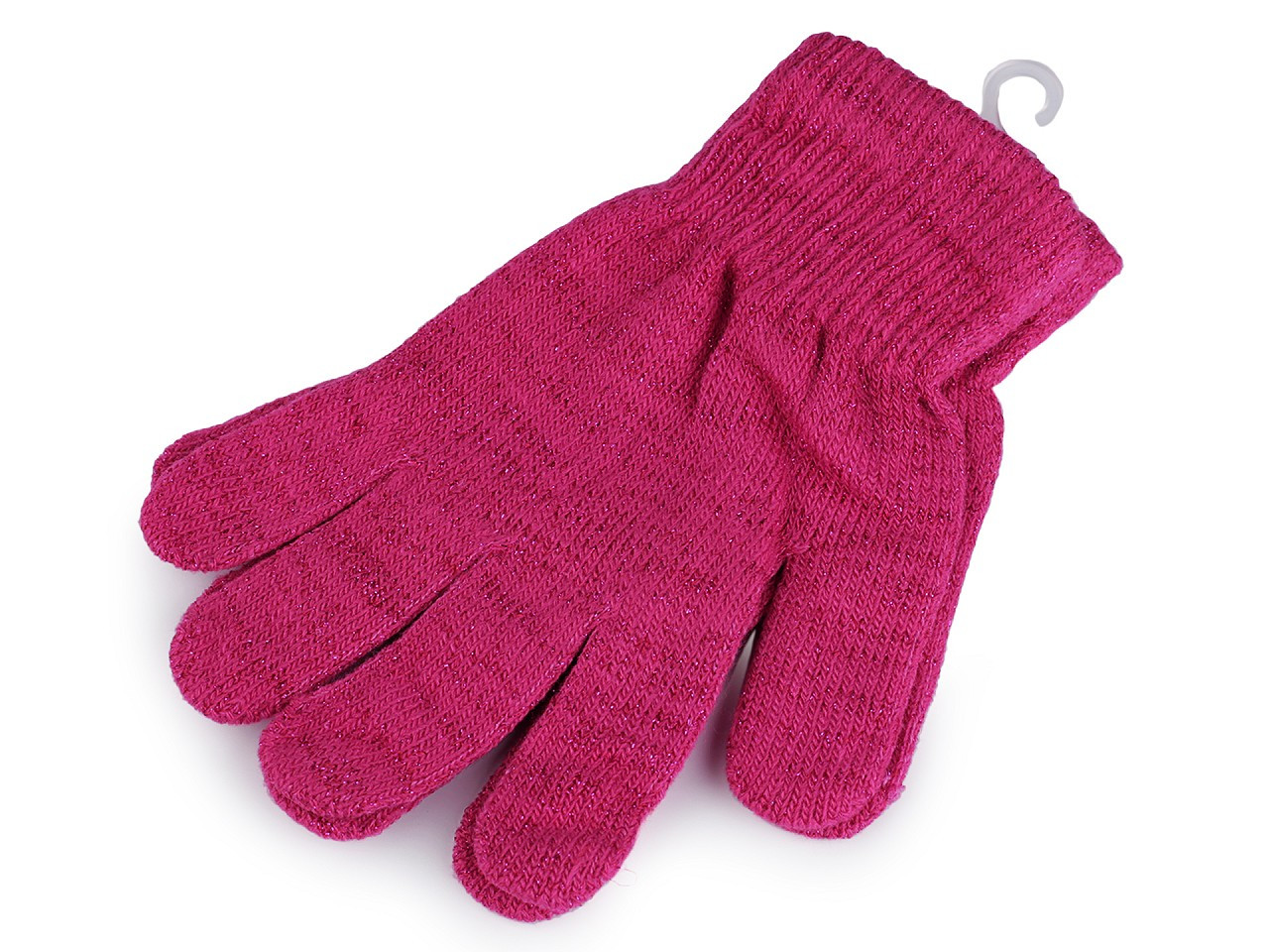 Dámské / dívčí pletené rukavice s lurexem, barva 2 pink