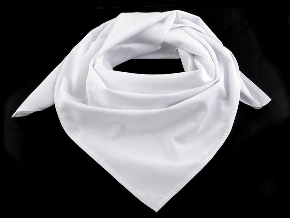 Bavlněný šátek jednobarevný 65x65 cm, barva 1 (200) bílá