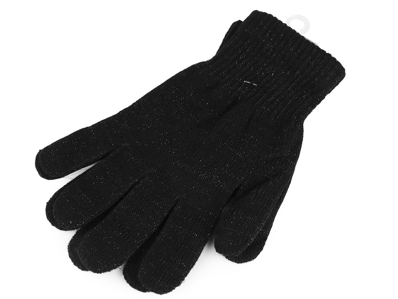 Dámské / dívčí pletené rukavice s lurexem, barva 6 černá