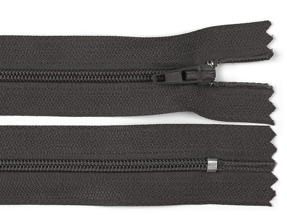 Spirálový zip šíře 3 mm délka 50 cm pinlock, barva 312 šedá tmavá